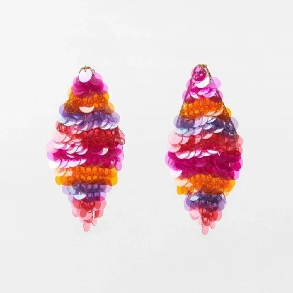 Zara Cascade Sequins Earrings Nwt 🔥🔥✨💖💖 - Picture 2 of 8